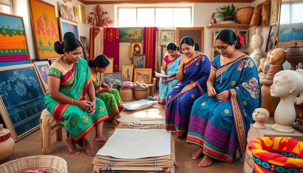 Sri lankanische Künstlerinnen bei der Arbeit