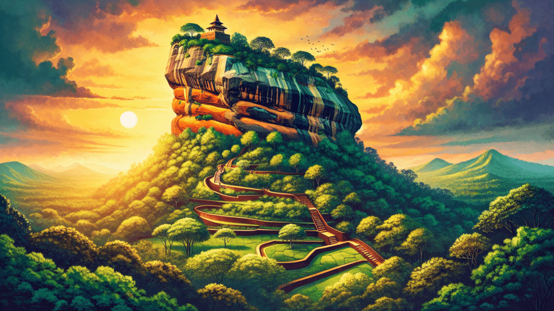 Besteigung des Sigiriya-Felsens